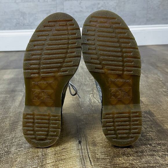 Dr Martens Pascal snake moto combat boots / blue grey snakeskin - Picture 7 of 9